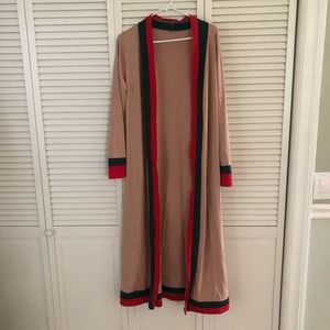 Fashion designer  inspired duster cardigan robe